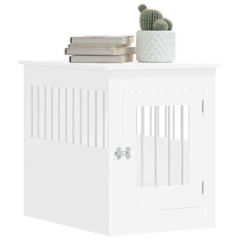 Hondenbench – Hondenkennel – Hondenkooi – Hondenhok – Hondenverblijf – Met Afneembaar Deksel – Stevige Metaalconstructie – 55x80x68 cm – Zwart-Wit – Geschikt Voor Binnen & Buiten