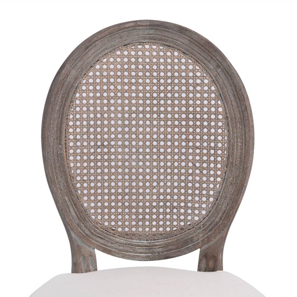 Eetkamerstoelen – Stoelen – Kuipstoelen – Linnen Stoelen – Rattan Stoelen – Set van 2 – Comfortabele Foamvulling – Stevig Houten Frame Crème