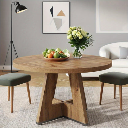 Ronde Eettafel – Ronde Tafel – Eettafel Rond – Keukentafel – Werktafel – Hardhout – 120 x 75 cm – Rustiek Landelijk Design