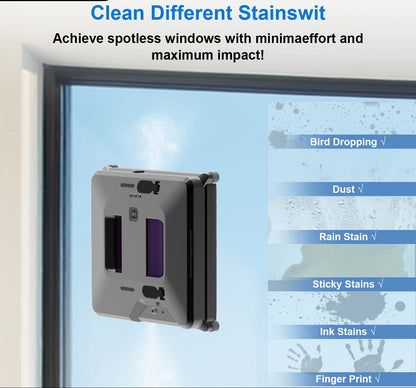 Raamrobot – Ramenreiniger – Glaswasser – Window Cleaner – Automatische Ramenreiniger – Intelligente Randdetectie – Bescherming Tegen Stroomuitval – Zwart/Paars