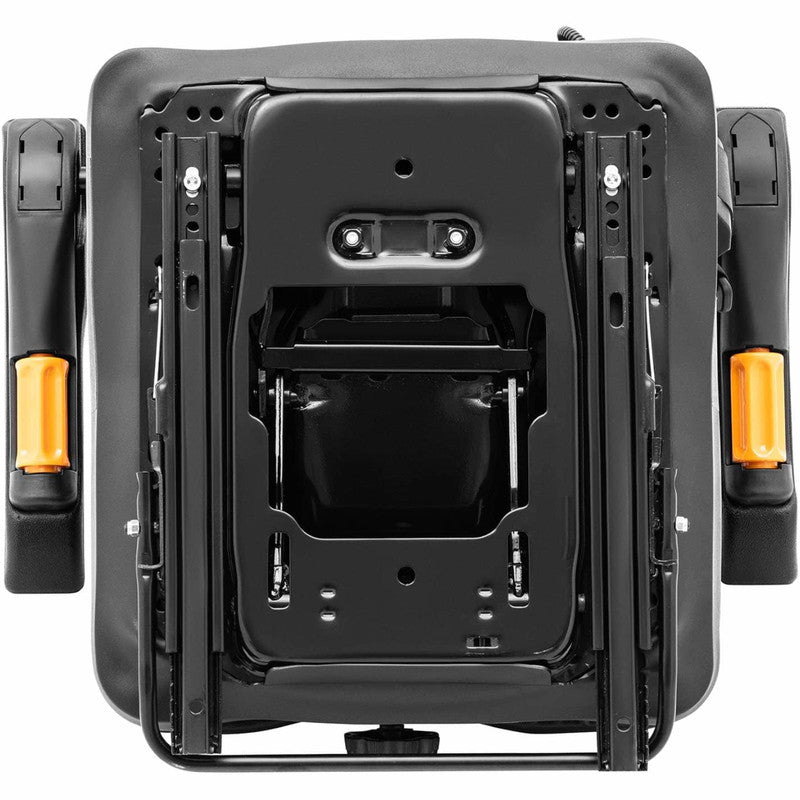 Verstelbare Tractorstoel – Tractorstoel Met Armleuningen – Grasmaaierstoel – Heftruckstoel – Werkstoel – Waterafstotende PVC Bekleding – 50 mm Vering – Veiligheidsgordel – 42x47 cm Zitting
