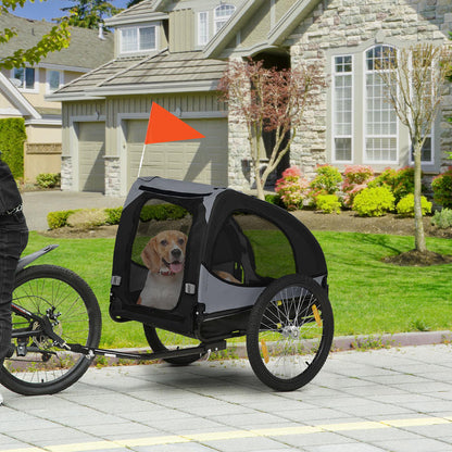 Dog trailer bicycle trailer up to 20kg mesh window, roll-up cover, universal coupling black, 140 x 71 x 83cm dog bike trailer, Pet Transportation, Mesh Window Trailer, Compact Dog Carrier, Reinforced Frame, Breathable Mesh, P