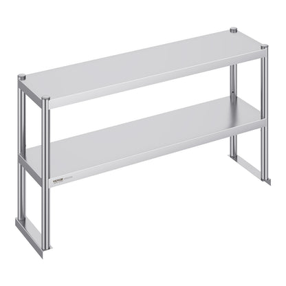 RVS Werktafel – Werkbank – Keukentafel – Werkblad – Werkplek – Verstelbare Dubbele Legplank – Roestvrij Staal 12"x48"