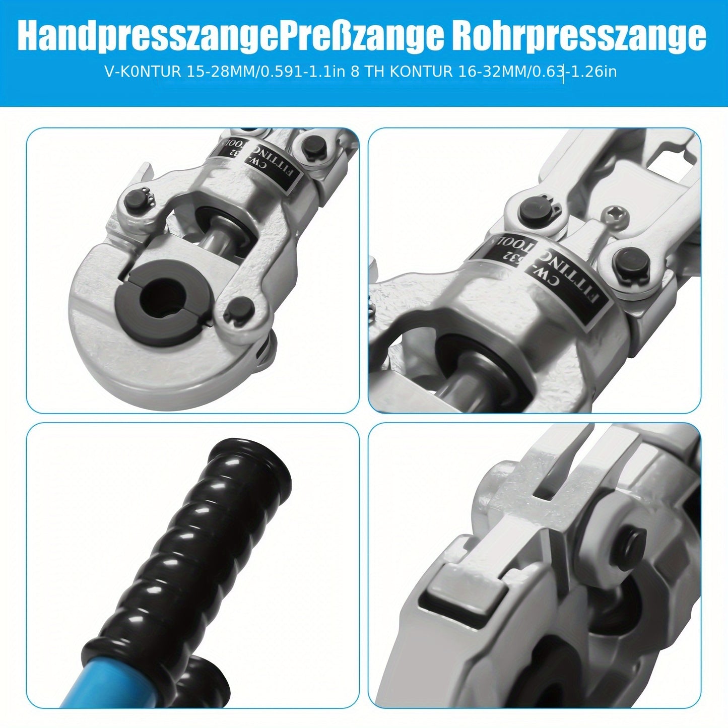 Buizentang – Pijpenklem – Buigtang – Buisschaar – Buizenkniptang – 6-Ton Kracht – 360° Roterende Kop