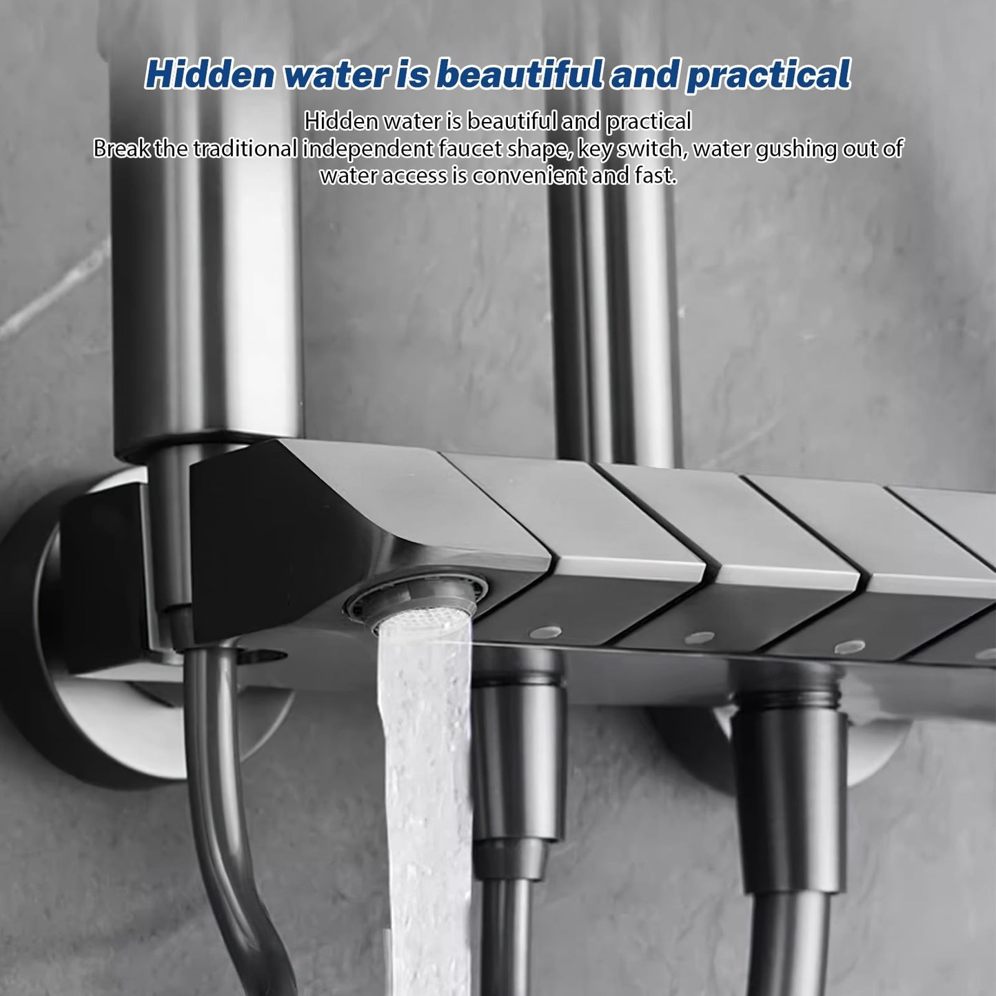 Douchesysteem – Regendouche – Douche Set – Handdouche – Watervaldouche – Koper – Digitaal Display – Ingebouwde Plank