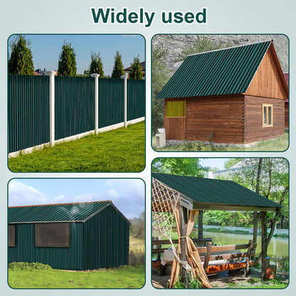 Dakpanelen – Dakplaten – Dakbedekking – Dakplaat – Golfplaat – Gegalvaniseerd Staal – 129x46 cm – 0,25 mm Dikte – Groen – Set van 36 stuks – Weerbestendig & Lichtgewicht