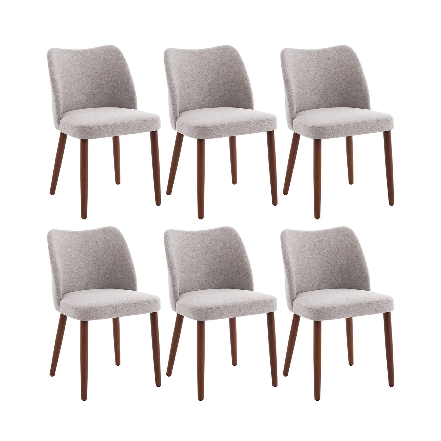 Eetkamerstoelen – Stoelen – Zwarte Stoelen – Keukenstoelen – Café Stoelen – Set van 2 Grijs – Ergonomische Rugleuning – Stevige Houten Poot
