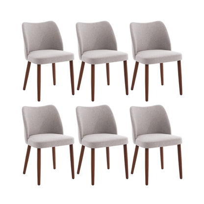 Eetkamerstoelen – Stoelen – Zwarte Stoelen – Keukenstoelen – Café Stoelen – Set van 2 Grijs – Ergonomische Rugleuning – Stevige Houten Poot