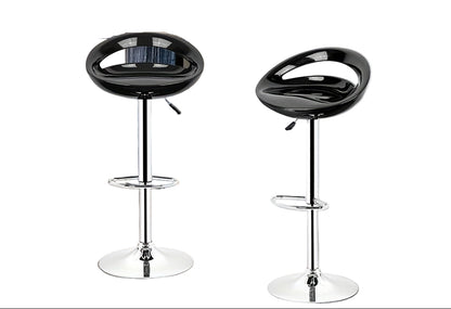 Barkrukken – Barstoelen – Keukenstoelen – Eetkamerstoelen – Bistrostoelen – Set van 2 ABS Draaibaar met Rugleuning – Compact en Stevig - Zwart