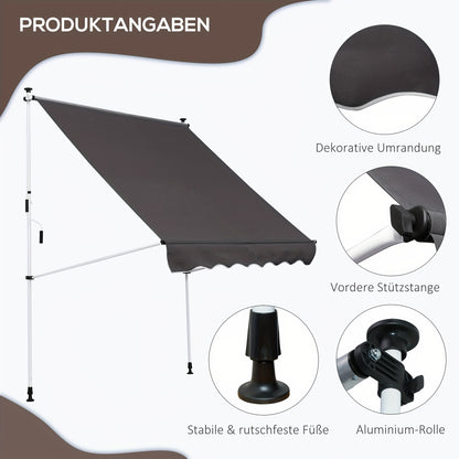 Zonneschermclips – Luifelclips – Schaduwdoekklemmen – Balkonclips – Terrasclips – Verstelbaar – Aluminium Grijs – Geschikt voor 200x150 cm Luifels