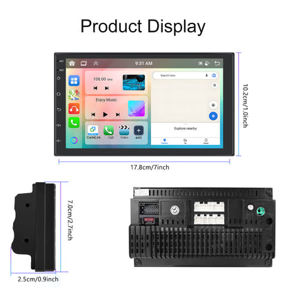 2 Din Autoradio – Multimedia Systeem – Navigatie Systeem – Touchscreen Radio – Auto Stereo – 7 Inch IPS Scherm – 6GB RAM & 128GB Opslag – Draadloze CarPlay & GPS Navigatie