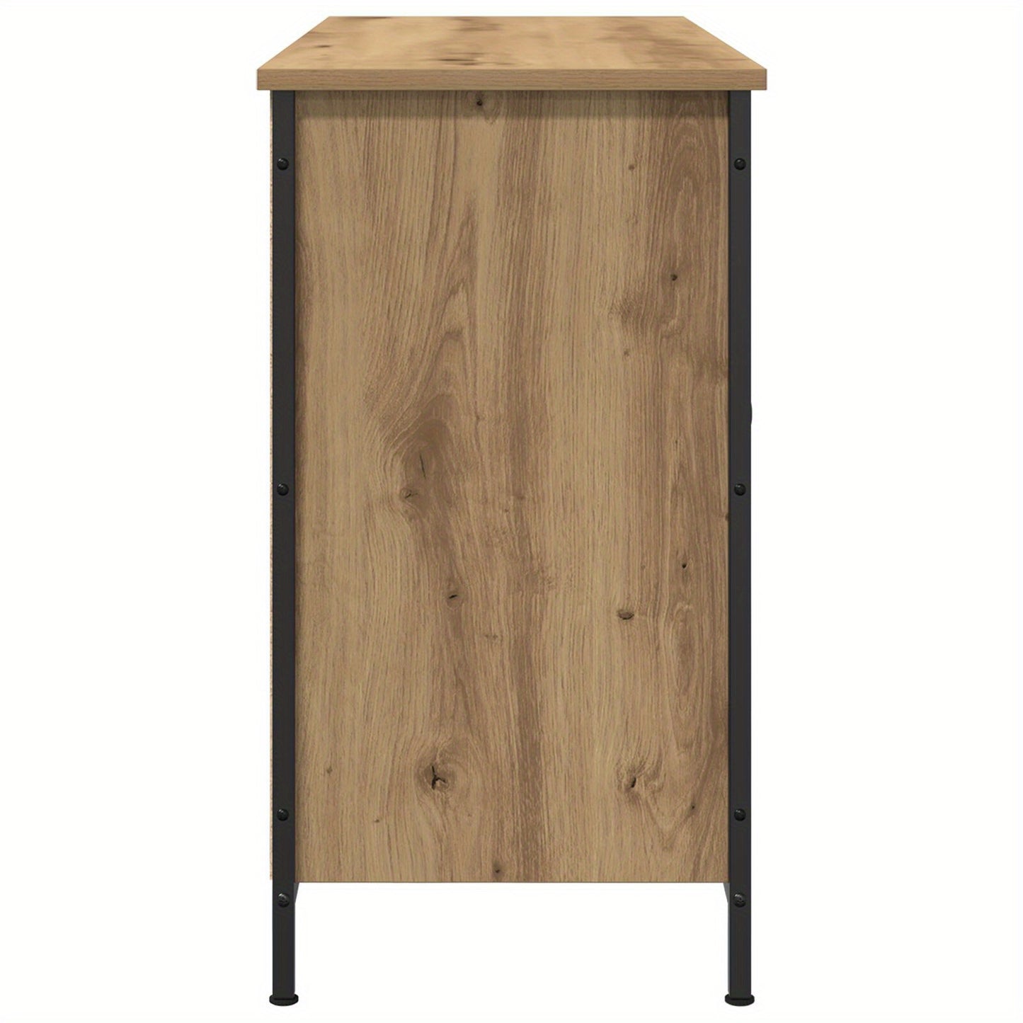 tv-meubel – tv-kast – media meubel – dressoir – televisie meubel – zwart eiken – 101x35x65 cm – gefineerd hout en staal