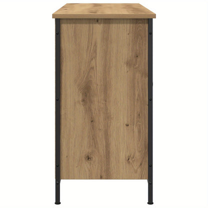 tv-meubel – tv-kast – media meubel – dressoir – televisie meubel – zwart eiken – 101x35x65 cm – gefineerd hout en staal