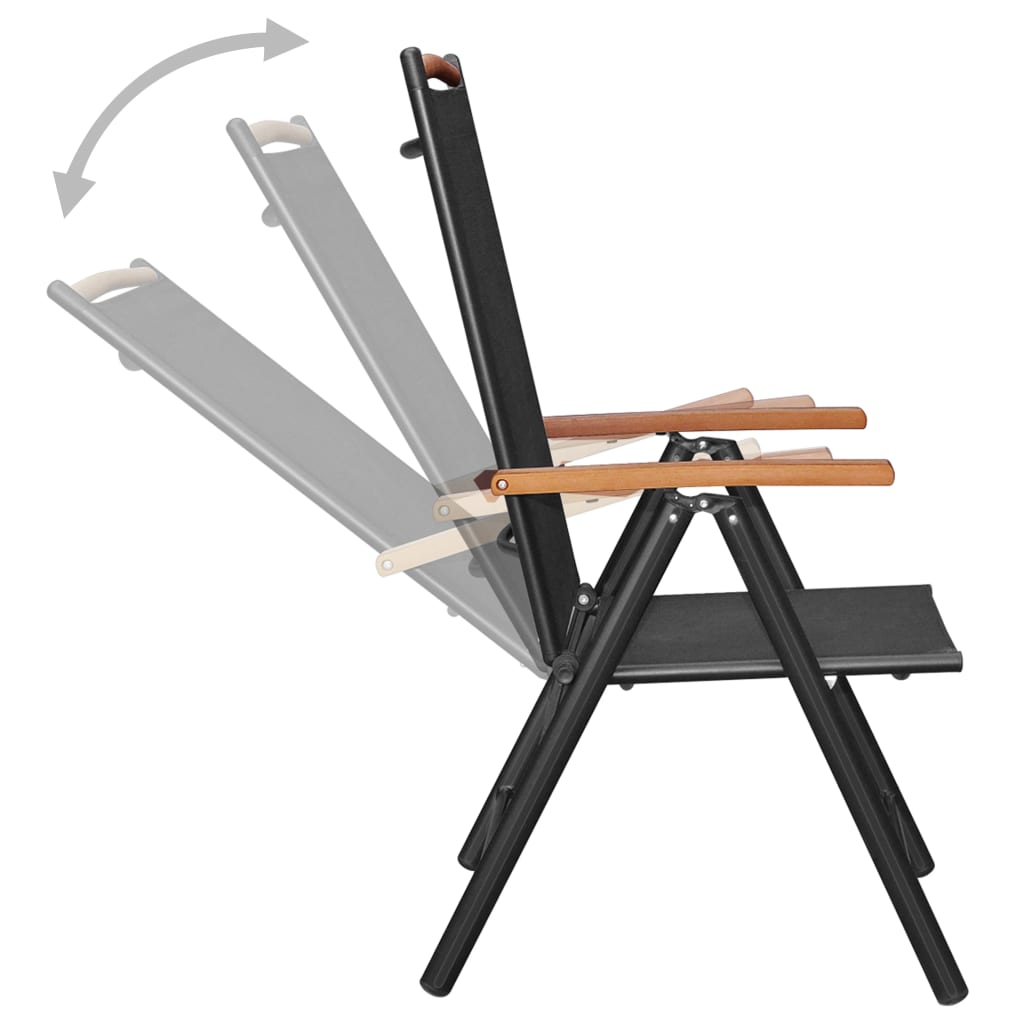 Tuinstoelen – Inklapbare Stoelen – Balkonstoelen – Aluminium Frame – Verstelbare Rugleuning – Weerbestendige Bekleding