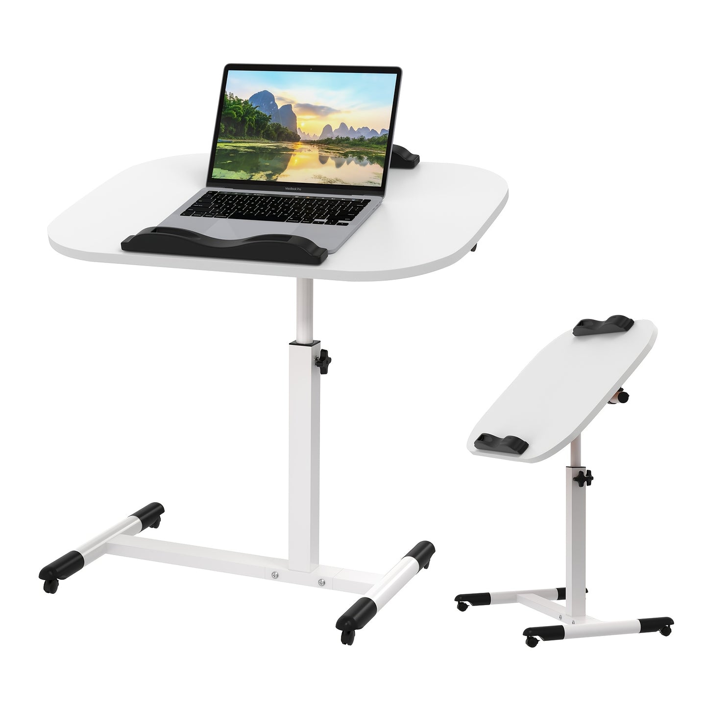 Bureaustoel – Kantoorstoel – Gamingstoel – Draaistoel – Werkstoel – Verstelbaar Hoogte 61-95 cm – Kantelbaar Houten Werkblad 60x40 cm