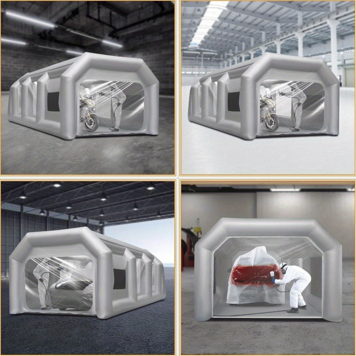Opblaasbare Spuitcabine – Spuittent – Verfspuitruimte – Mobiele Werkruimte – Spuitbox – Groot Formaat 4x2,5m – Hoogwaardig Oxford Doek – Snelle Opbouw & Ventilatie
