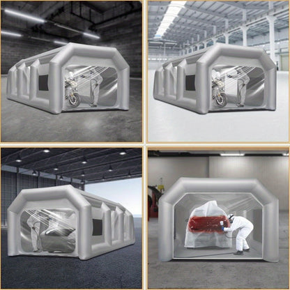 Opblaasbare Spuitcabine – Spuittent – Verfspuitruimte – Mobiele Werkruimte – Spuitbox – Groot Formaat 4x2,5m – Hoogwaardig Oxford Doek – Snelle Opbouw & Ventilatie
