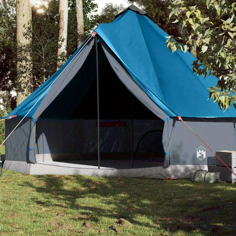 Tipitent – Familietent – Campingtent – Buitenfeest Tent – Pyramide Tent – Extra Ruim Voor 10 Personen – Waterafstotend Polyester Blauw