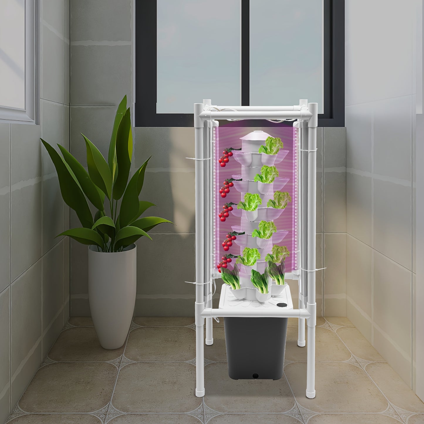 Hydroponische Plantentoren – Hydrocultuur Systeem – Indoor Tuin – Groeitoren – Kweekkit Compleet – Ruimtebesparend Ontwerp – 10L Waterreservoir