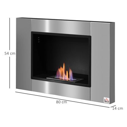 Bio-ethanol Haard – Bio-ethanol Wandhaard – Inbouwhaard – Sfeerhaard – Tafelhaard – Roestvrij Staal – 1,5 L Brander Met 3 Uur Brandtijd – Voor Ruimtes Tot 30 m²
