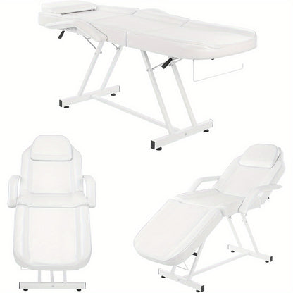 Behandelstoel – Schoonheidsstoel – Massagestoel – Gezichtsbed – Spastoel – Wit – Ergonomisch Ontwerp – Stevig Metalen Frame