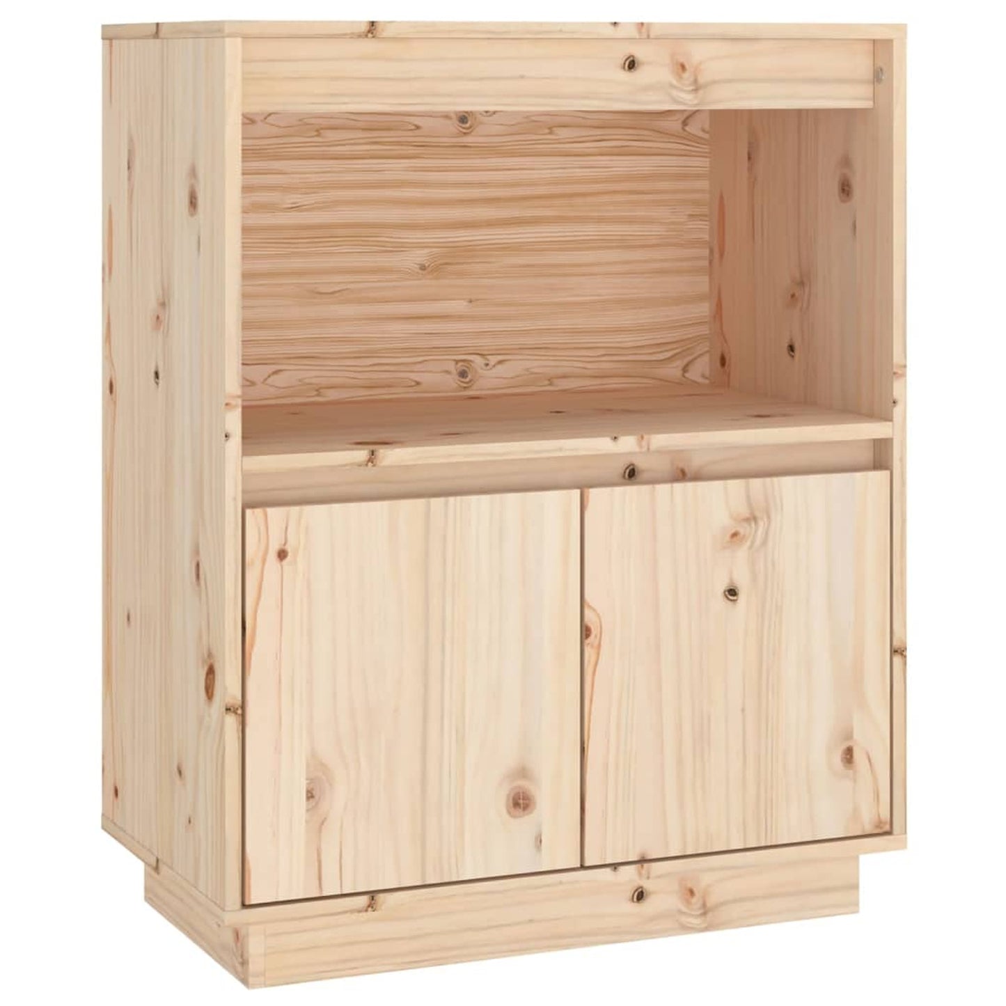 Sideboard 60x34x75cm Solid Wood Pine Side Cabinet Organizer Storage Cabinet Storage Box for Bedroom, Living Room, Bathroom, Home Furniture