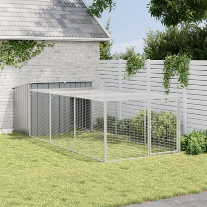 Hondenkennel – Hondenhok – Hondenren – Dierenverblijf – Hondenhuis – Gegalvaniseerd Staal – Ruim Interieur – Ventilatierooster – Dakoverstek – Weerbestendig – Eenvoudige Montage – Antraciet