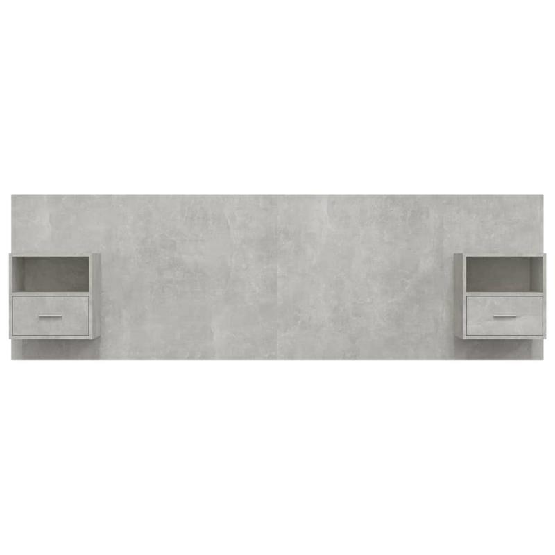 Bedkast – Wandkast – Hoofdeinde Met Kastjes – Wandmontage Kast – Opbergruimte Hoofdeinde – Modern Grijs – Hardhout En Kunstboard – Ruimtebesparend Design