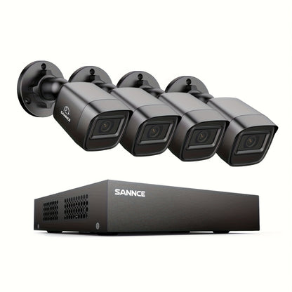 beveiligingscamera set – bewakingscamera set – camerabewaking – bewakingscamera – CCTV camerasysteem – 4 bekabelde 1080P HD camera’s – infrarood nachtzicht met bewegingsalarm