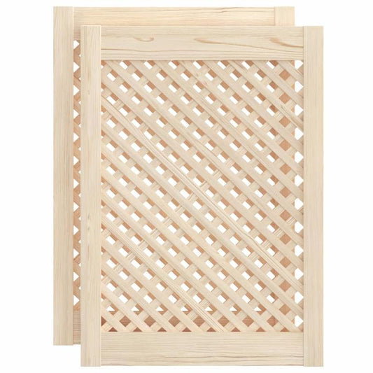 Opbergkast – Opbergmeubel – Kastje – Bergkast – Opbergkastje – Set Van 2 – Duurzaam Dennenhout – Rasterpatroon Design – 49,5x69 cm