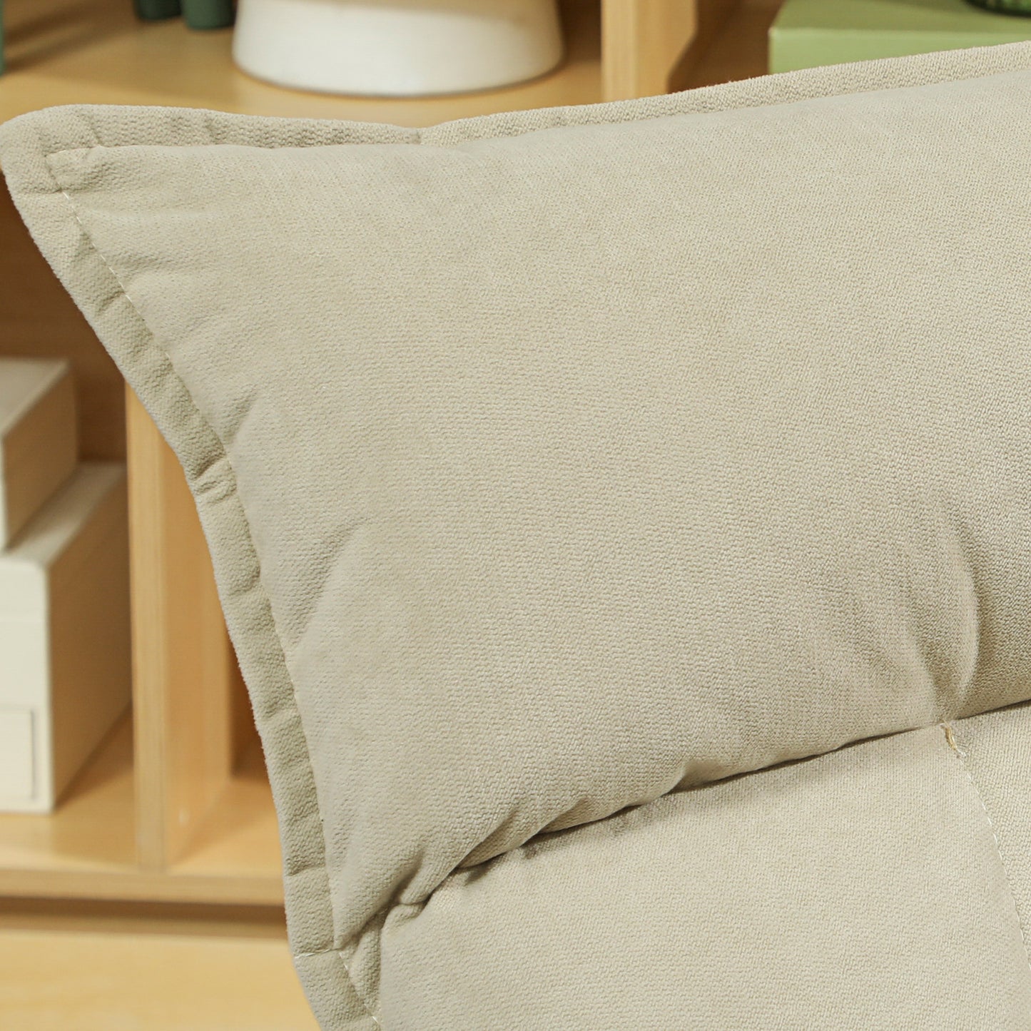 vloerstol – vloerstoel – zitzak – lounge stoel – zitzak stoel – 5-standen verstelbare rugleuning – draaibaar zitvlak – beige