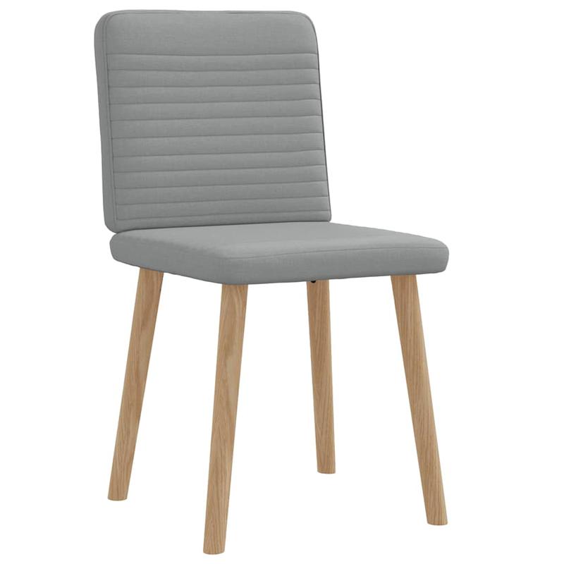Eetkamerstoel – Keukenstoel – Woonkamerstoel – Bureaustoel – Retro Stoel – Set Van 2 – Lichtgrijs Stof – Comfortabel Schuim