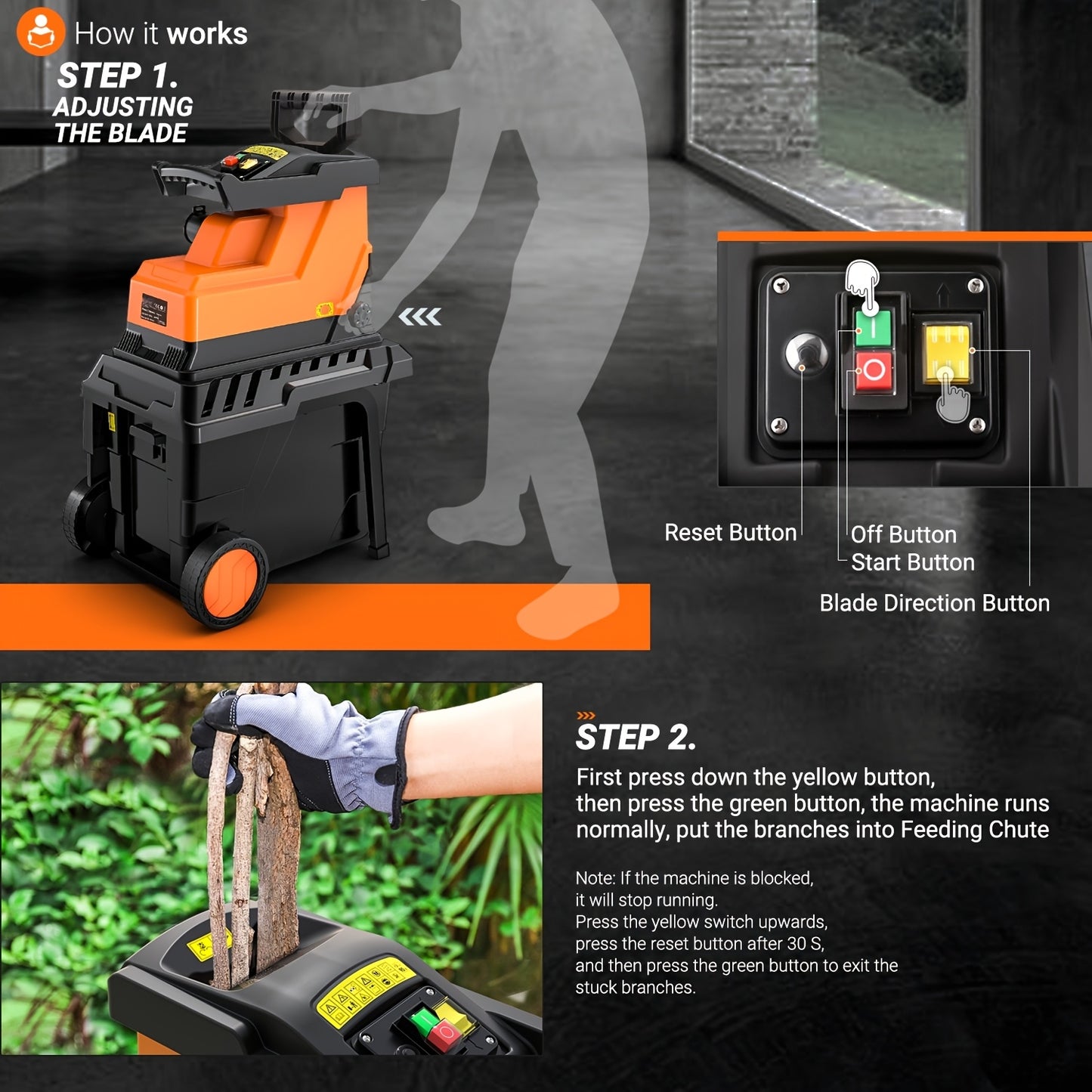 Takkenversnipperaar – Houtversnipperaar – Houtsnipperaar – Tuinversnipperaar – Houtversnippermachine – 2800W Borstelloze Motor – 55L Opvangbak