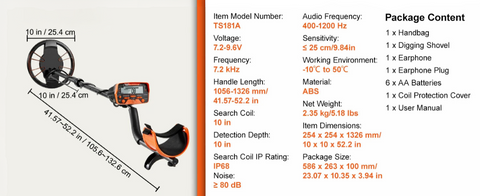 Metaal Detector - Professionele - met LCD-scherm -7 modi -Verstelbare hoogte - 10 inch zoekspoel - Volwassenen en Kinderen - QUORE