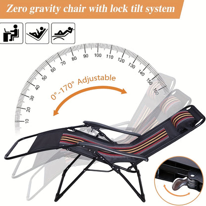Ligbed – Ligstoel – Zonnebed – Tuinstoel – Opvouwbaar – Extra breed 72 cm – Weerbestendig met bekerhouder