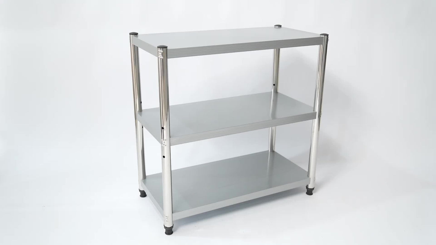 Keukenrek – Opbergrek – Rek Voor Keuken – Stelling – Kastorganizer – Roestvrij Staal – Draagvermogen 50 kg – 80x80x40 cm