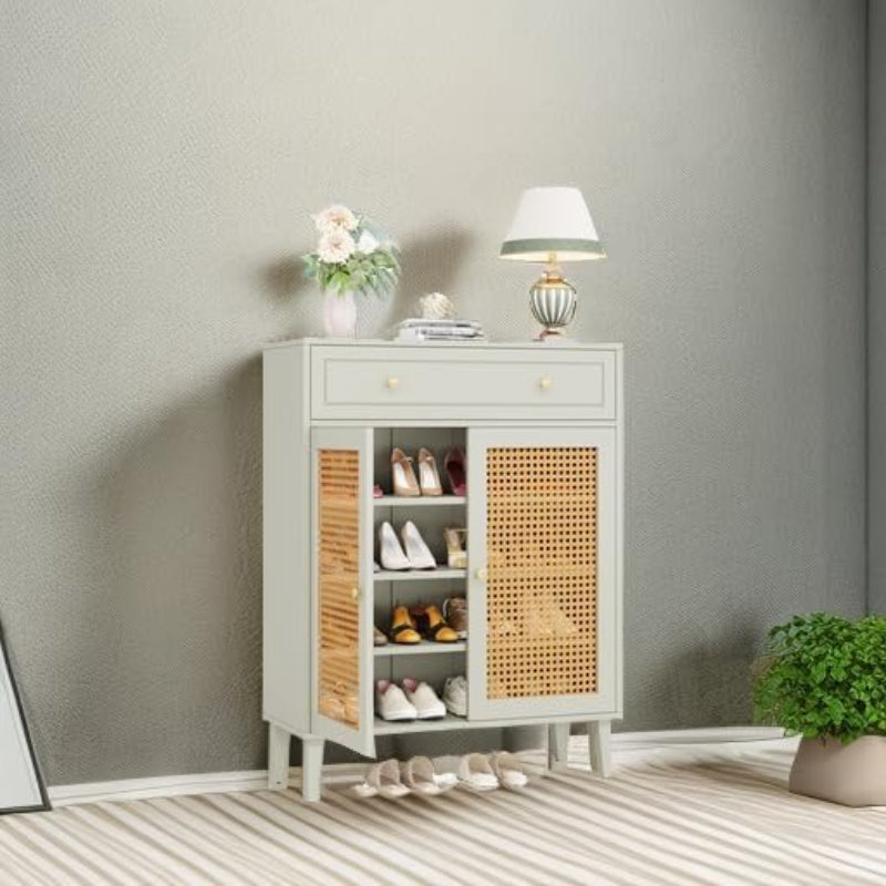 Schoenenkast – Schoenmeubel – Schoenenrek – Schoenopberger – Schoenenschuif – Verstelbare Planken – Duurzaam MDF – Wit Mintgroen – Extra Lade – Vloerbescherming