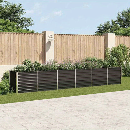 Plantenbak – Verhoogde Plantenbak – Bloembak – Kruidenbak – Moestuinbak – Antraciet – Gegalvaniseerd Staal – Groot Formaat 480x80x77 cm