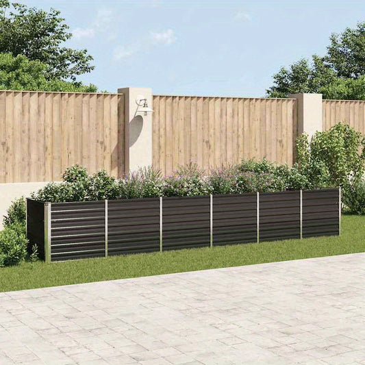 Plantenbak – Verhoogde Plantenbak – Bloembak – Kruidenbak – Moestuinbak – Antraciet – Gegalvaniseerd Staal – Groot Formaat 480x80x77 cm