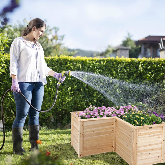 Verhoogde Plantenbak – Bloemenbak – Plantentafel – Kruidenbak – Groentebak – Stevig Dennenhout – Open Bodem Voor Goede Afwatering – 120x120x63 cm