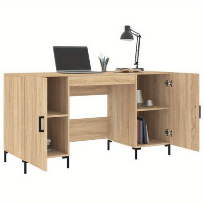 140x50x75cm Sonoma Oak Composite Wood Desk, Smooth Moisture-Resistant Surface, Anti-Warping & Anti-Cracking, Perfect for Home, Office, Study, Bedroom, or Living Room, Office Decor