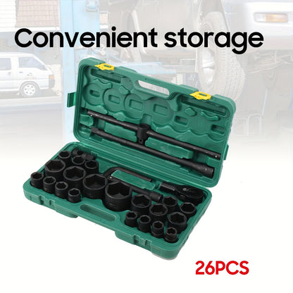 26-TLG 3/4" & 1" Inch 21-65mm Plug Nuts Truck Ratchet Box Plug Key Set