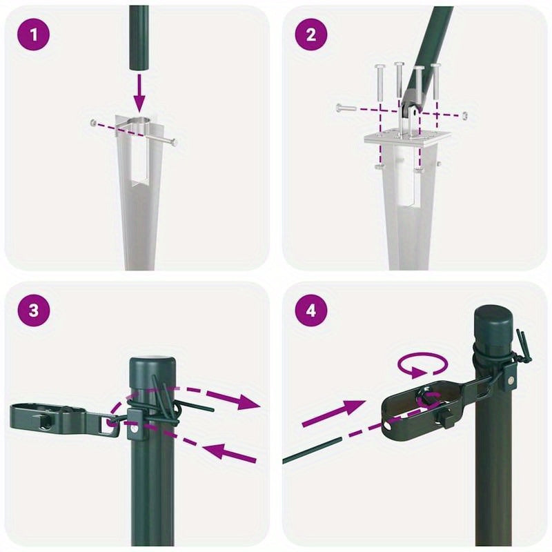 Tuinpalen – Hekpalen – Omheiningspalen – Tuinafzetting – Tuinpalen Set – Gegalvaniseerd Staal – 180 cm – 32 mm – Stevig en Duurzaam – Makkelijk te Installeren – Groen – Set van 7