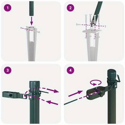 Tuinpalen – Hekpalen – Omheiningspalen – Tuinafzetting – Tuinpalen Set – Gegalvaniseerd Staal – 180 cm – 32 mm – Stevig en Duurzaam – Makkelijk te Installeren – Groen – Set van 7
