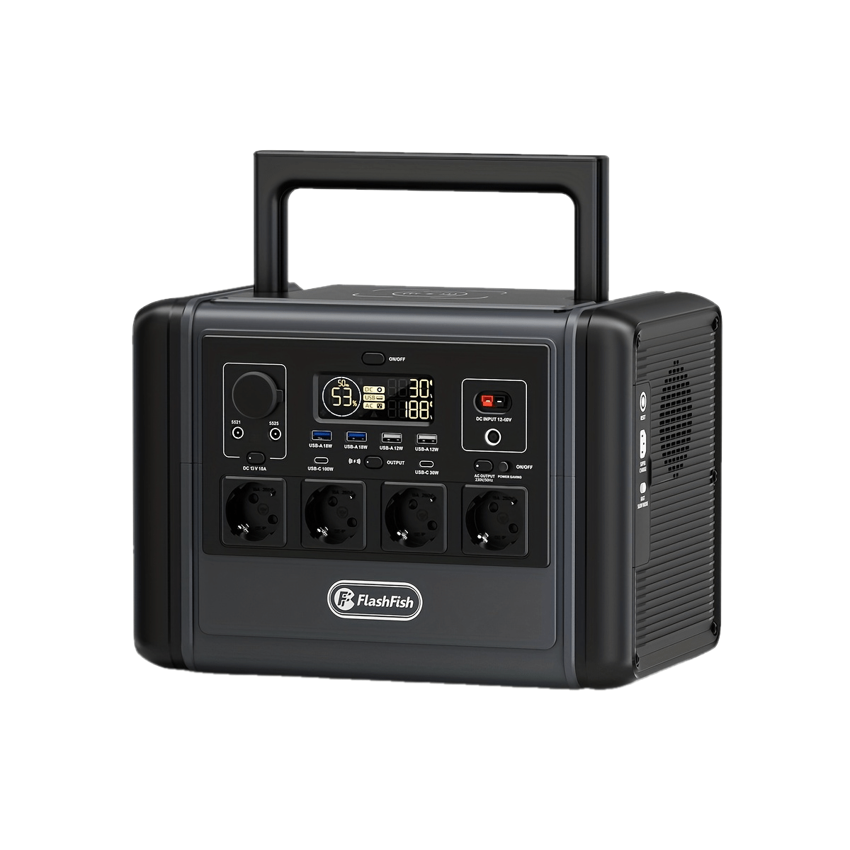 Draagbare Stroomgenerator – Powerstation – Noodstroomvoorziening – Accu Generator – Outdoor Generator – 768Wh Capaciteit – 1200W Vermogen – Draadloos Opladen – Zonne-energie Ondersteuning
