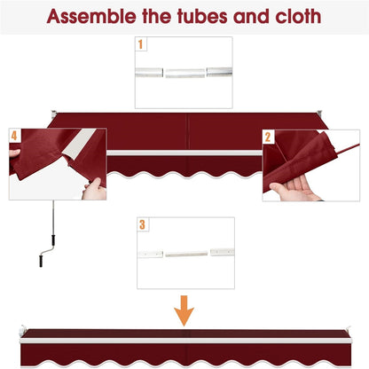 Knikarmscherm – Zonnescherm – Luifel – Uitvalscherm – Zonwering – Verstelbare Hoek 40°-100° – 300x250 cm Aluminium Frame – Water- en UV-Bestendig Polyester Doek