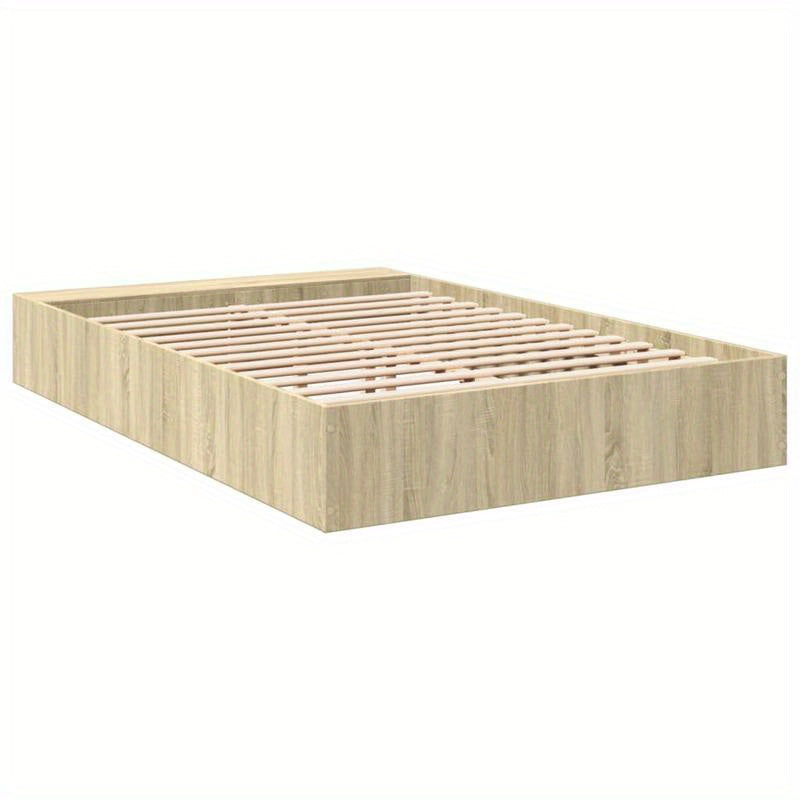 Bedframe Queen Size – Bedframe Met Opbergruimte – Platformbed – Slaapbank – Tweepersoonsbed – Sonoma Eiken – Ruimtebesparend Ontwerp – Stevige Houten Constructie