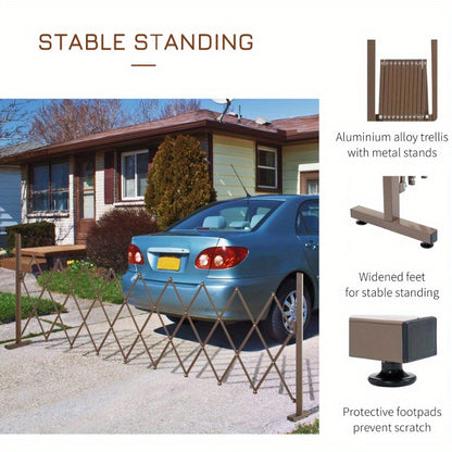 Verstelbare Hekkenbarrière – Tuinafscheiding – Veiligheidshek – Uitbreidbaar Hek – Balkonhek – Aluminium Frame – Verstelbare Breedte 35-300 cm – Hoogte 103,5 cm