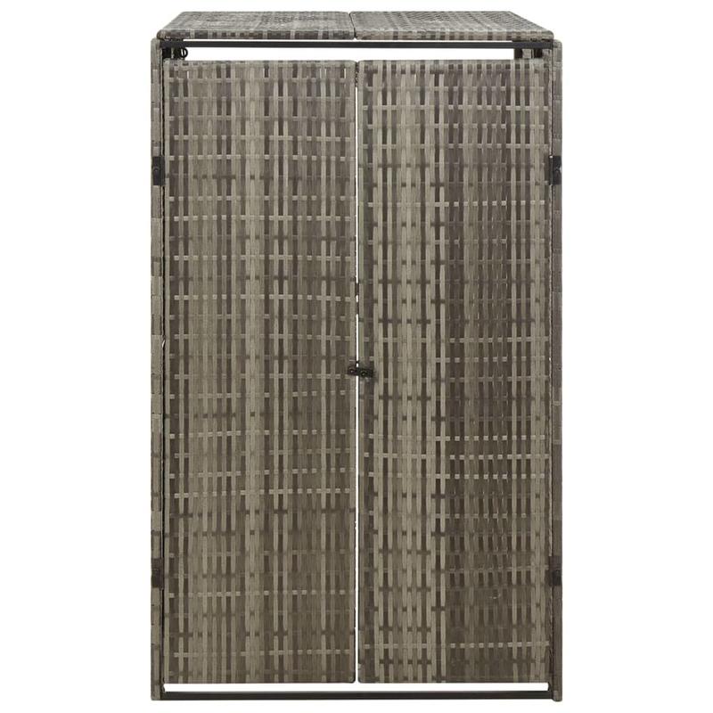 Trash Can Box for 1 Ton Gray 70X80X117 Cm Poly Rattan/Cover for Outdoor Storage Boxes/Cover for Trash Cans/Cover for Trash Cabinets/Cover for Storage Cabinets. This Trash Can Cover Is Made of Robust And Durable Materials, Is