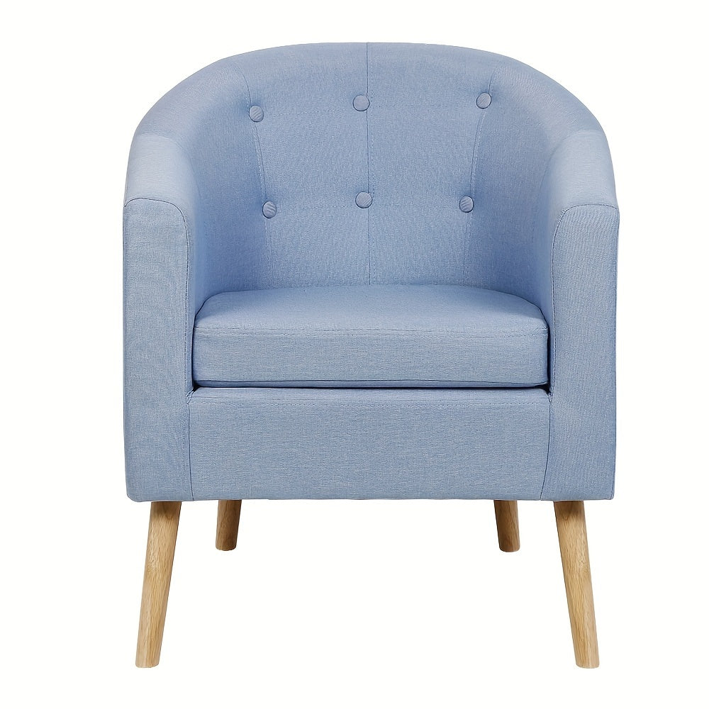 Fauteuil – Stoel – Zetel – Armstoel – Accentstoel – 64x60x70cm – Linnen Bekleding – Berkenhouten Poten